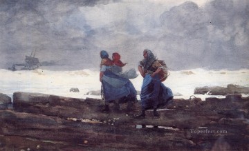 Pesca Arte - Esposas de pescadoras pintor del realismo Winslow Homer
